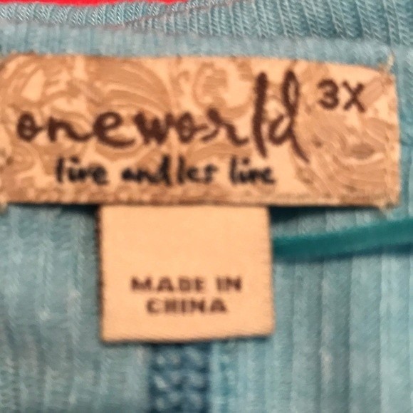 One World Tee W/Multicolored Scarf - NWT 3X - Picture 6 of 8